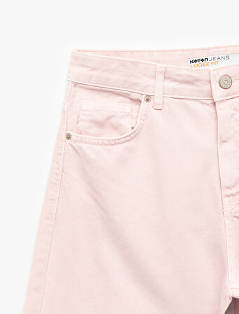 Pamuklu Bol Kesim Geniş Paça Jean Pantolon - Loose Straight Fit Jean