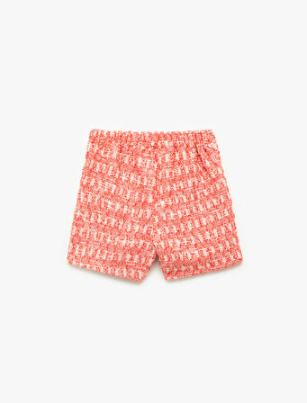 Beli Lastikli Desenli Şort Etek