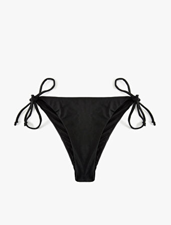 Düşük Bel Arkası Drape Detaylı İpli Brazilian Bikini Altı