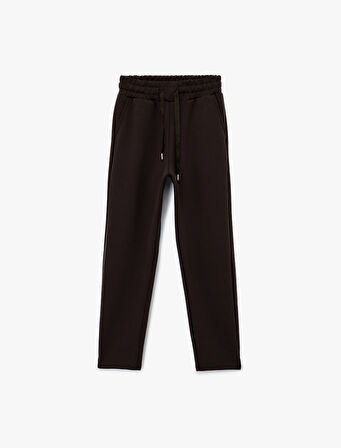 Yüksek Bel Modal Karışımlı Bağcıklı Cepli Jogger Eşofman Altı