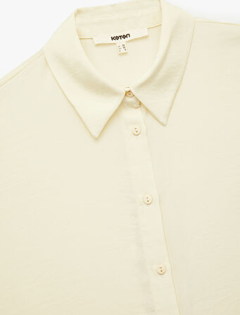 Aerobin Kumaş Klasik Yaka Kolsuz Düğmeli Saten Gömlek