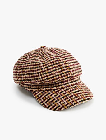 Kazayağı Desenli Kasket Şapka