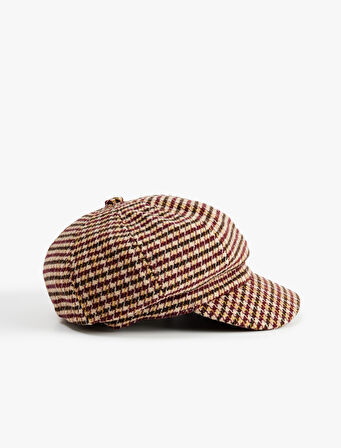 Kazayağı Desenli Kasket Şapka