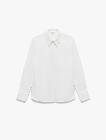 Regular Fit Klasik Yaka Uzun Kollu Poplin Gömlek