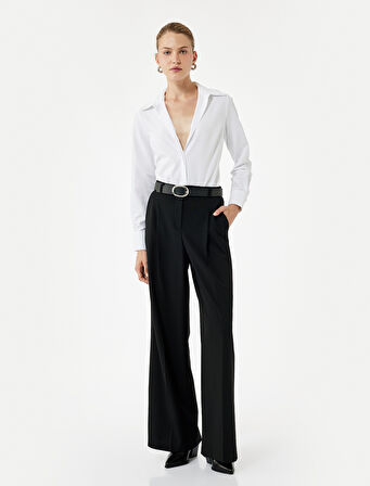 Regular Fit Klasik Yaka Uzun Kollu Poplin Gömlek