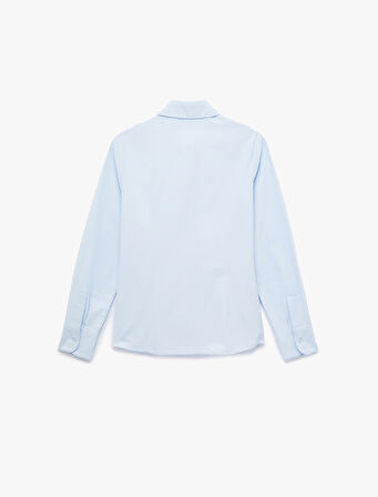 Regular Fit Klasik Yaka Uzun Kollu Poplin Gömlek