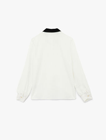 Regular Fit Kontrast Detaylı Uzun Kollu Klasik Yaka Gömlek