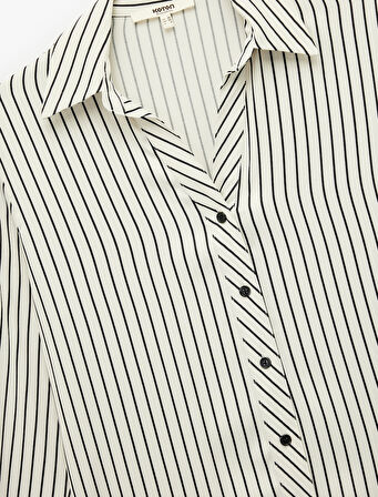 Regular Fit Uzun Kollu Düğmeli Viskon Gömlek