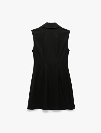 Regular Fit Kolsuz Düğmeli Mini Gömlek Elbise