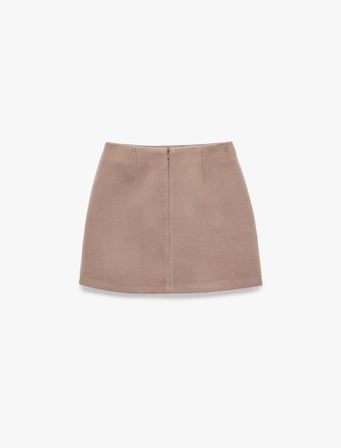 A Kesim Slim Fit Mini Kaşe Etek