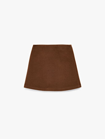 A Kesim Slim Fit Mini Kaşe Etek