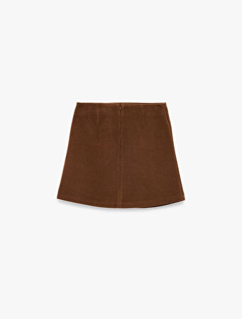 A Kesim Slim Fit Mini Kaşe Etek