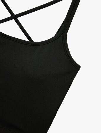 İp Askılı Sırt Detaylı Yarım Sporcu Sütyeni