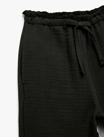 Pamuklu Basic Müslin Geniş Paça Pantolon