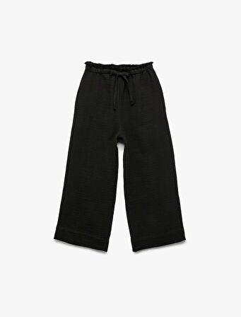 Pamuklu Basic Müslin Geniş Paça Pantolon