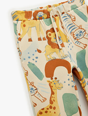 Şardonlu Hayvanlar Baskılı Jogger Eşofman Altı