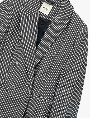 Slim Fit Cepli Uzun Kollu Kruvaze Blazer Ceket