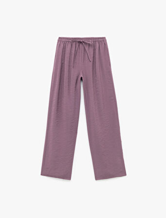 Modal Kumaş Normal Bel Cepli Düz Bol Paça Pantolon