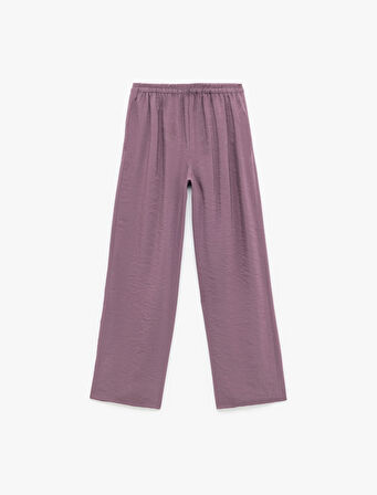Modal Kumaş Normal Bel Cepli Düz Bol Paça Pantolon