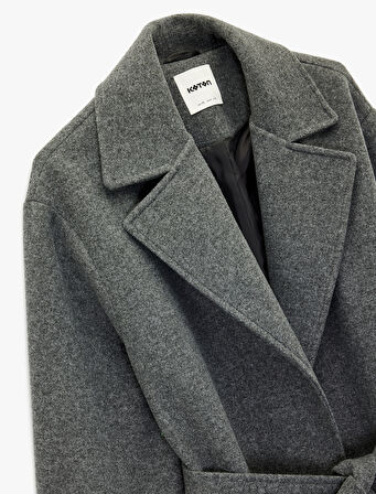 Kemerli Kaban Kaşe Uzun Kollu Cepli