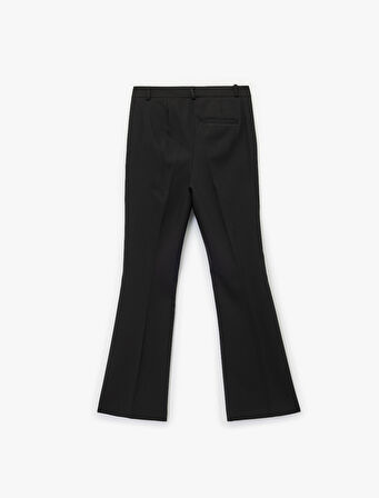 Slim Fit Standart Bel Cepli Geniş İspanyol Paça Kumaş Pantolon