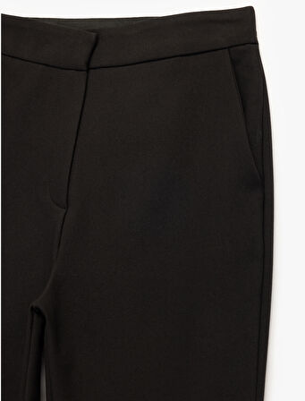 Slim Fit Cepli Yüksek Bel Cigarette Kumaş Pantolon