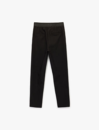 Slim Fit Cepli Yüksek Bel Cigarette Kumaş Pantolon