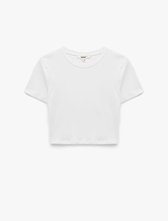 Pamuklu Slim Fit Kısa Kollu Bisiklet Yaka Tişört