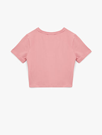 Pamuklu Slim Fit Kısa Kollu Bisiklet Yaka Tişört