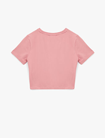 Pamuklu Slim Fit Kısa Kollu Bisiklet Yaka Tişört