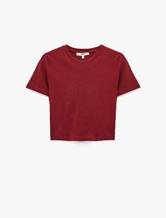 Pamuklu Slim Fit Kısa Kollu Bisiklet Yaka Tişört