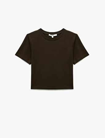 Pamuklu Slim Fit Kısa Kollu Bisiklet Yaka Tişört