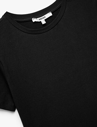 Pamuklu Slim Fit Kısa Kollu Bisiklet Yaka Tişört