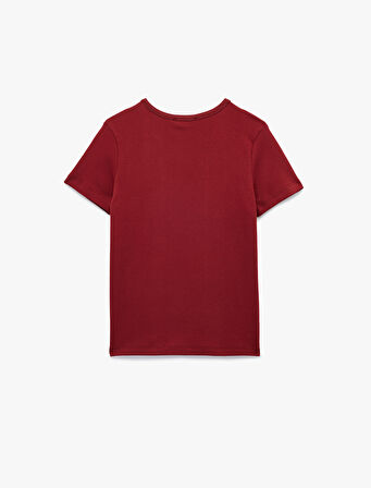 Pamuklu Kısa Kollu Bisiklet Yaka Basic Tişört