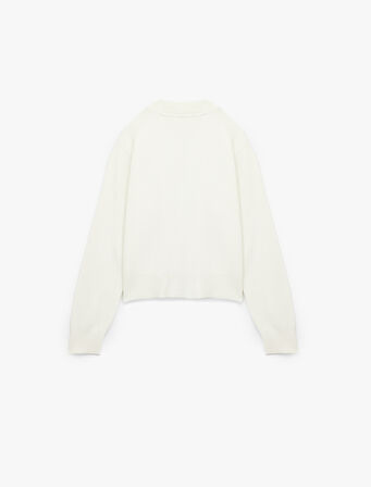 Kolej Yaka Uzun Kollu Fermuarlı Triko Hırka