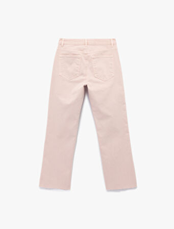 Kesik Paça Basic Denim Pantolon