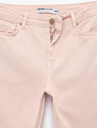 Kesik Paça Basic Denim Pantolon
