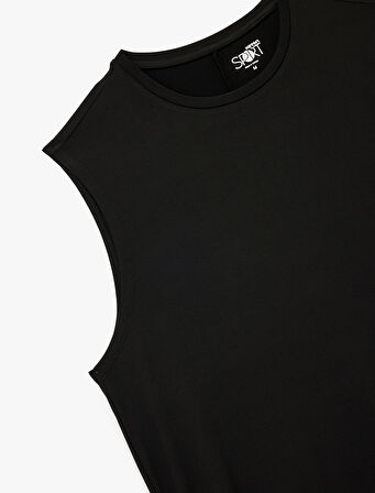 Bisiklet Yaka Rahat Kesim Basic Spor Kolsuz Tişört