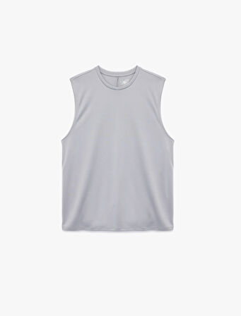 Rahat Kalıp Kolsuz Basic Bisiklet Yaka Spor Atleti