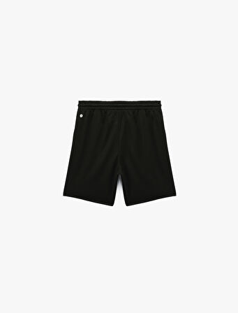 Beli Lastikli Bağlamalı Yanları Şerit Detaylı Spor Şort