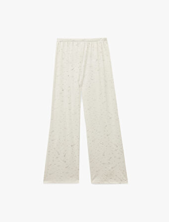 Yılbaşı Temalı Yıldız Desenli Parıltılı Kadife Pijama Altı