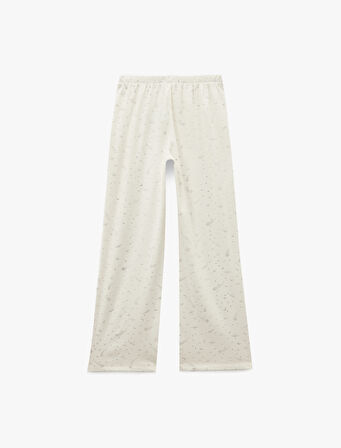 Yılbaşı Temalı Yıldız Desenli Parıltılı Kadife Pijama Altı