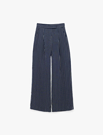 Cepli Pileli Geniş Paça Palazzo Pantolon