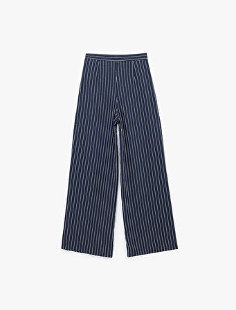 Cepli Pileli Geniş Paça Palazzo Pantolon