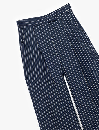 Cepli Pileli Geniş Paça Palazzo Pantolon