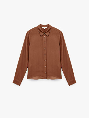 Regular Fit Uzun Kollu Klasik Yaka Viskon Gömlek