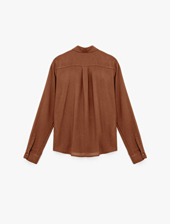 Regular Fit Uzun Kollu Klasik Yaka Viskon Gömlek