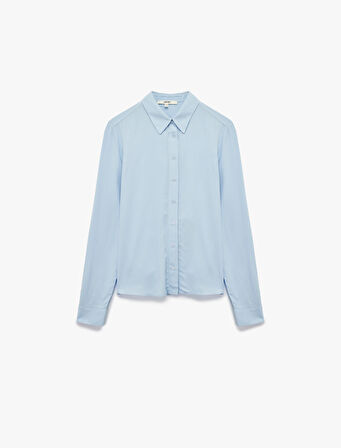 Regular Fit Uzun Kollu Klasik Yaka Viskon Gömlek