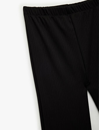 Beli Lastikli Dokulu Basic Bol Paça Pantolon