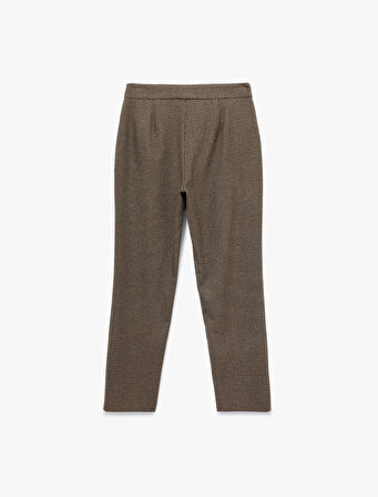 Regular Fit Normal Bel Ekose Cigarette Pantolon